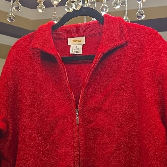 Wool Talbots Red Women's Sweater Cardigan - Picture 3 of 13